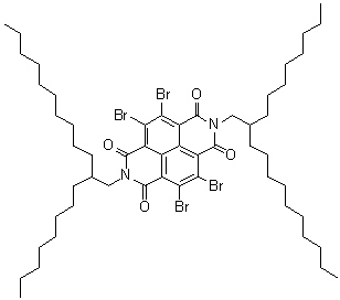 structure of CAS# 1219501-17-3, 4,5,9,10-Tetrabromo-2,7-bis(2-octyldodecyl)benzo[lmn][3,8]phenanthroline-1,3,6,8(2H,7H)-tetrone