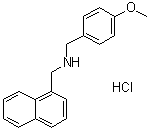 structure of CAS# 1222781-70-5, N-[(4-Methoxyphenyl)methyl]-1-naphthalenemethanamine hydrochloride (1:1)
