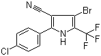 structure of CAS# 122454-29-9, 4-Bromo-2-(4-chlorophenyl)-5-(trifluoromethyl)-1H-pyrrole-3-carbonitrile;Tralopyril