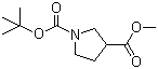 结构式 CAS# 122684-33-7, 1-Boc-吡咯烷-3-甲酸甲酯; 1-叔丁氧羰基吡咯烷-3-甲酸甲酯