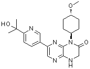 结构式 CAS# 1228013-30-6, 7-[6-(2-羟基丙-2-基)吡啶-3-基]-1-(反式-4-甲氧基环己基)-3,4-二氢吡嗪并[2,3-b]吡嗪-2(1H)-酮