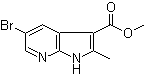 结构式 CAS# 1228551-75-4, 5-溴-2-甲基-1H-吡咯并[2,3-b]吡啶-3-羧酸甲酯
