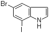 结构式 CAS# 123020-20-2, 5-溴-7-碘-1H-吲哚