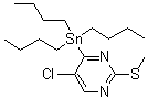 5-Chloro-2-(methylthio)-4-(tributylstannyl)pyrimidine molecular structure (CAS 123061-47-2)