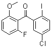 structure of CAS# 1233025-91-6, (5-Chloro-2-iodophenyl)(2-fluoro-6-methoxyphenyl)methanone