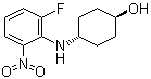 structure of CAS# 1233958-43-4, trans-4-[(2-Fluoro-6-nitrophenyl)amino]cyclohexanol