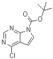 structure of CAS# 1236033-21-8, 4-Chloro-7H-pyrrolo[2,3-d]pyrimidine-7-carboxylic acid 1,1-dimethylethyl ester