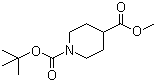 structure of CAS# 124443-68-1, N-Boc-Piperidine-4-carboxylic acid methyl ester;tert-Butyl methyl piperidine-1,4-dicarboxylate