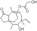 structure of CAS# 125-65-5, Pleuromulin;Drosophilin B; 5-Hydroxy-4,6,9,10-tetramethyl-1-oxo-6-vinyldecahydro-3a,9-propanocyclopenta[8]annulen-8-yl hydroxyacetate