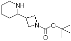 structure of CAS# 1251018-38-8, 3-(2-Piperidinyl)-1-azetidinecarboxylic acid tert-butyl ester