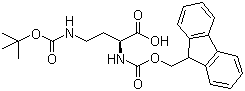 structure of CAS# 125238-99-5, N-Fmoc-N'-Boc-L-2,4-diaminobutyric acid;Fmoc-Dab(Boc)-OH