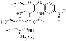 4-Nitrophenyl 2-(acetylamino)-3-O-[2-(acetylamino)-2-deoxy-beta-D-glucopyranosyl]-2-deoxy-alpha-D-galactopyranoside molecular structure (CAS 125455-64-3)