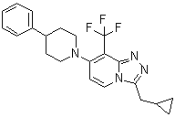 结构式 CAS# 1254977-87-1, 3-(环丙基甲基)-7-(4-苯基-1-哌啶基)-8-(三氟甲基)-1,2,4-三唑并[4,3-a]吡啶