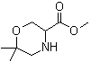 结构式 CAS# 1255098-56-6, 6,6-二甲基-3-吗啉羧酸甲酯