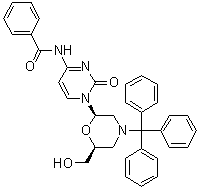 结构式 CAS# 125515-31-3, N-[1-[(2R,6S)-6-(羟甲基)-4-三苯甲基吗啉-2-基]-2-氧代-1,2-二氢嘧啶-4-基]苯甲酰胺