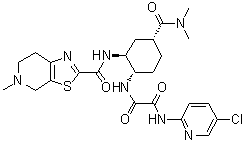structure of CAS# 1255529-28-2, N-(5-Chloropyridin-2-yl)-N'-[(1S,2S,4R)-4-[(dimethylamino)carbonyl]-2-[[(5-methyl-4,5,6,7-tetrahydrothiazolo[5,4-c]pyridin-2-yl)carbonyl]amino]cyclohexyl]ethanediamide