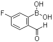 结构式 CAS# 1256355-30-2, 5-氟-2-甲酰基苯硼酸