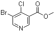 structure of CAS# 1256808-62-4, 5-Bromo-4-chloro-3-pyridinecarboxylic acid methyl ester
