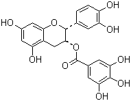 structure of CAS# 1257-08-5, (-)-Epicatechin gallate;(2R,3R)-2-(3,4-Dihydroxyphenyl)-3,4-dihydro-1(2H)-benzopyran-3,5,7-triol 3-(3,4,5-trihydroxybenzoate); (-)-ECG