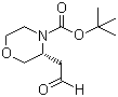 结构式 CAS# 1257856-87-3, (3R)-3-(2-氧代乙基)-4-吗啉羧酸叔丁酯
