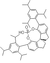 结构式 CAS# 1258276-28-6, (11aS)-3,7-双[2,4,6-三(异丙基)苯基]-10,11,12,13-四氢-5-羟基-二茚并[7,1-de:1',7'-fg][1,3,2]二氧磷杂八环 5-氧化物
