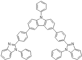 结构式 CAS# 1258780-50-5, 9-苯基-3,6-二[4-(1-苯基-1H-苯并咪唑-2-基)苯基]-9H-咔唑
