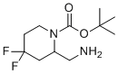 结构式 CAS# 1259011-99-8, 叔-丁基2-(氨基甲基)-4,4-二氟哌啶-1-羧酸酯