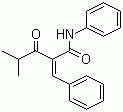 structure of CAS# 125971-57-5, 2-Benzylidene isobutyryl acetanilide;2-Benzylidene-N-phenyl-isobutyloyl acetamide