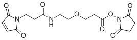 structure of CAS# 1260092-50-9, Mal-PEG-NHS;(2,5-Dioxopyrrolidin-1-yl) 3-[2-[3-(2,5-dioxopyrrol-1-yl)propanoylamino]ethoxy]propanoate