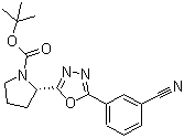 structure of CAS# 1260605-21-7, (2S)-2-[5-(3-Cyanophenyl)-1,3,4-oxadiazol-2-yl]-1-pyrrolidinecarboxylic acid tert-butyl ester