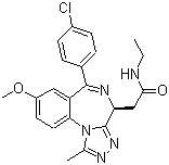 structure of CAS# 1260907-17-2, GSK 525762A;(4S)-6-(4-Chlorophenyl)-N-ethyl-8-methoxy-1-methyl-4H-[1,2,4]triazolo[4,3-a][1,4]benzodiazepine-4-acetamide