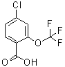 结构式 CAS# 1261605-70-2, 4-氯-2-(三氟甲氧基)苯甲酸