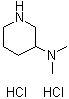 structure of CAS# 126584-46-1, N,N-Dimethylpiperidin-3-amine dihydrochloride;3-(Dimethylamino)piperidine dihydrochloride