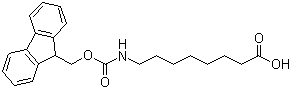 结构式 CAS# 126631-93-4, N-Fmoc-8-氨基辛酸; N-芴甲氧羰基-8-氨基辛酸