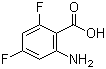 结构式 CAS# 126674-77-9, 2-氨基-4,6-二氟苯甲酸