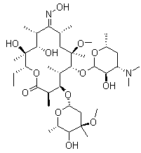 Clarithromycin oxime molecular structure (CAS 127253-06-9)