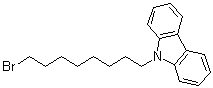 structure of CAS# 127271-60-7, 9-(8-Bromooctyl)-9H-carbazole;9-(8-Bromooctyl)carbazole; N-(8-Bromooctyl)carbazole