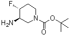 结构式 CAS# 1273567-30-8, (3R,4R)-rel-3-氨基-4-氟-1-哌啶羧酸叔丁酯