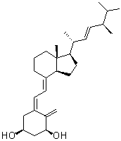 (1beta,3beta,5Z,7E,22E)-9,10-Secoergosta-5,7,10(19),22-tetraene-1,3-diol molecular structure (CAS 127516-23-8)