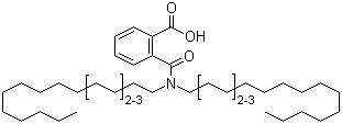 structure of CAS# 127733-92-0, Dihydrogenated tallow phthalic acid amide;N,N-Bis(hydrogenated tallow alkyl)-2-(aminocarbonyl)benzoic acid