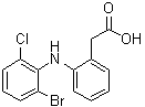 structure of CAS# 127792-23-8, 2-[(2-Bromo-6-chlorophenyl)amino]benzeneacetic acid