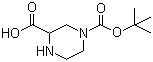 structure of CAS# 128019-59-0, N-4-Boc-2-piperazinecarboxylic acid;4-(tert-Butoxylcarbonyl)-piperazine-2-carboxylic acid