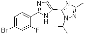 5-[2-(4-Bromo-2-fluorophenyl)-1H-imidazol-5-yl]-3-methyl-1-(1-methylethyl)-1H-1,2,4-triazole molecular structure (CAS 1282516-76-0)