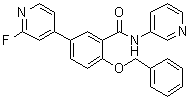 结构式 CAS# 1285515-21-0, 5-(2-氟-4-吡啶基)-2-(苯基甲氧基)-N-3-吡啶基苯甲酰胺