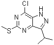 structure of CAS# 1289139-31-6, 7-Chloro-3-(1-methylethyl)-5-(methylthio)-1H-pyrazolo[4,3-d]pyrimidine