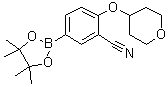 structure of CAS# 1292317-54-4, 2-[(Tetrahydro-2H-pyran-4-yl)oxy]-5-(4,4,5,5-tetramethyl-1,3,2-dioxaborolan-2-yl)benzonitrile