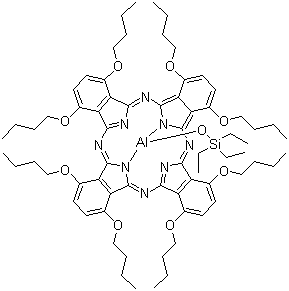 Aluminum 1,4,8,11,15,18,22,25-octabutoxy-29H,31H-phthalocyanine triethylsiloxide molecular structure (CAS 129707-63-7)