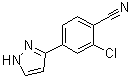 结构式 CAS# 1297537-37-1, 2-氯-4-(1H-吡唑-3-基)苯甲腈
