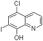 structure of CAS# 130-26-7, Clioquinol;5-Chloro-7-iodo-8-hydroxyquinoline; 5-Chloro-7-iodo-8-quinolinol; 5-Chloro-8-hydroxy-7-iodoquinoline; 5-Chloro-7-iodoquinolin-8-ol; Chloroiodeoquim; Iodochlorhydroxyquin