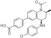 structure of CAS# 1300031-52-0, 4-[(2S,4R)-1-Acetyl-4-[(4-chlorophenyl)amino]-2-methyl-1,2,3,4-tetrahydro-6-quinolinyl]benzoic acid